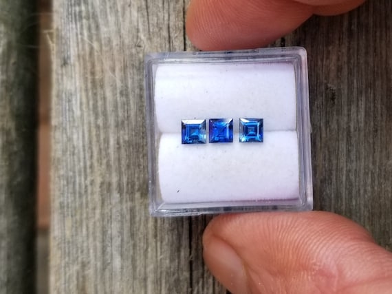 Montana  Sapphire  3.7 MM Square for Jewellery September Birthstone