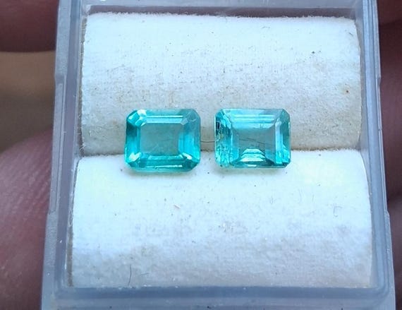 Emerald Cut Shape Pair for  Earrings, May Birthstone for Jewelry