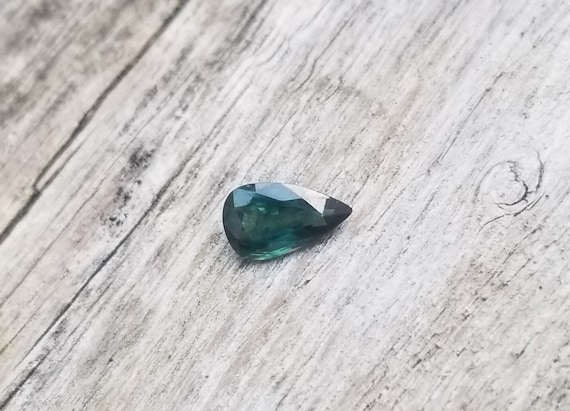 Natural Tear Drop Blue Green Sapphire for Custom Jewelry Gift, Pear Shape September Birthstone for Engagement Ring, Free Shipping to USA
