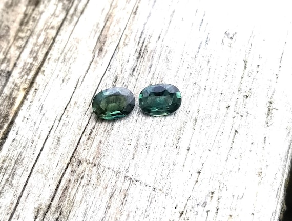 Ceylon Blue Green Sapphire Pair for Earrings, September Birthstone Sapphire Match for Custom Earrings, Free Shipping to North America