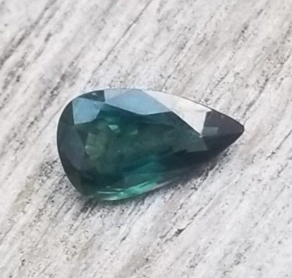 Natural Tear Drop Blue Green Sapphire for Custom Jewelry Gift, Pear Shape September Birthstone