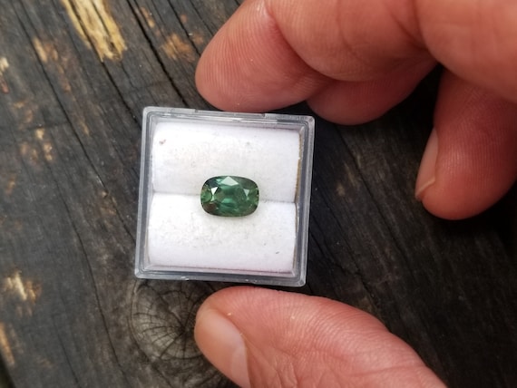 Ceylon Green Sapphire 8.4x6 MM Cushion 2.01 Cts