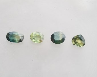 Parti Color Green Sapphires, Natural Gemstones, Jewelry Making (5.33 Cts)