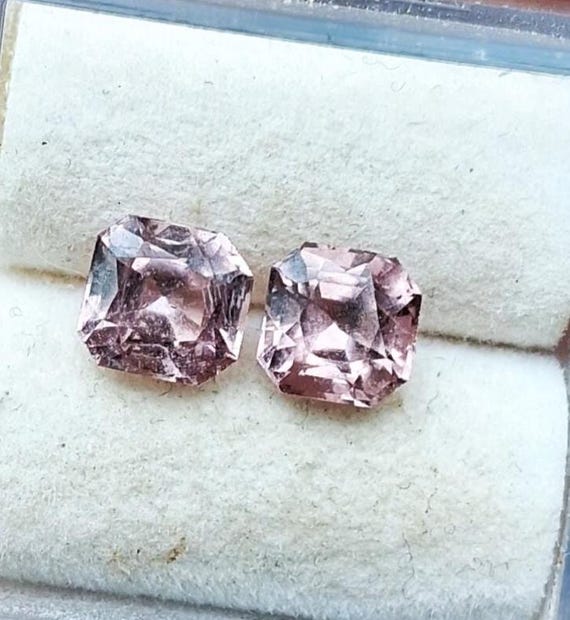 Natural Square Spinel Pair for Earrings Jewelry, August Birthstone