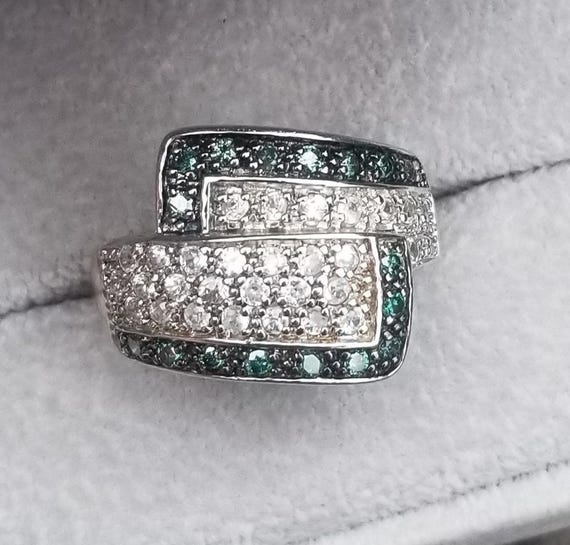 Diamond Sterling Silver Ring with White Topaz