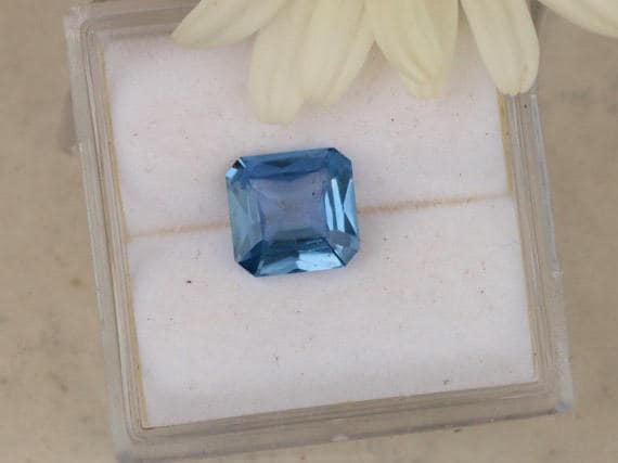 Blue Sapphire 6.8 x 6.6mm Asscher Cut