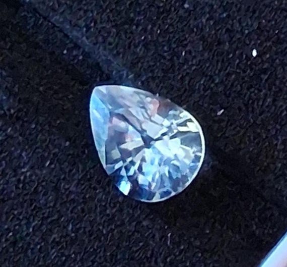 Natural Ceylon White Sapphire Pear Shape 7.7x5.8MM September Gemstone