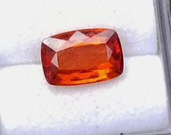 Mandarin Garnet 10x7 MM Cushion Shape January Birthstone for Jewellery
