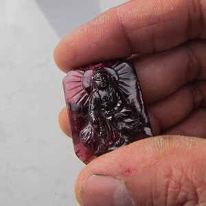 Rhodolite Garnet Carving January Birthstone Gemstone Carving 55 Carats