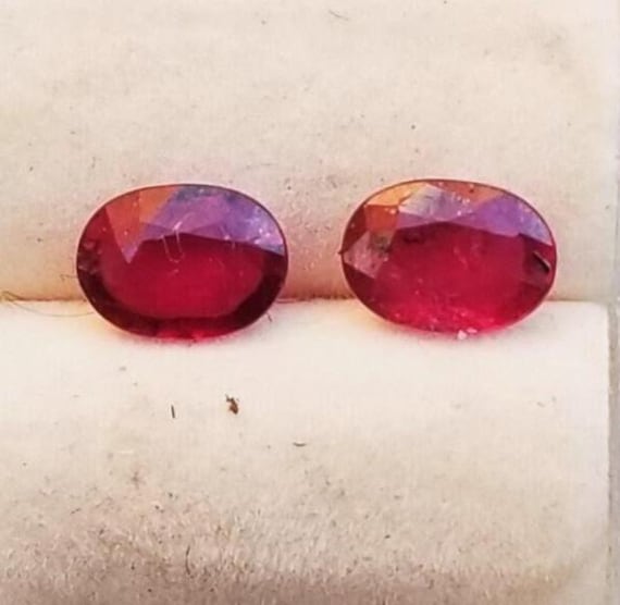 Red Ruby Pair July Birthstone for Earrings Gift