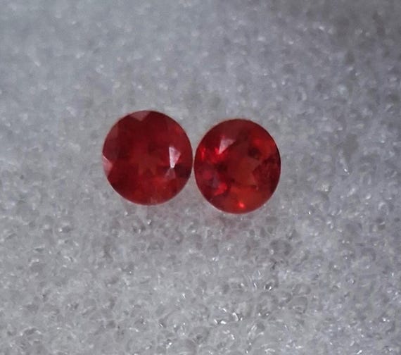 Red Andesine 6MM Round for Earrings