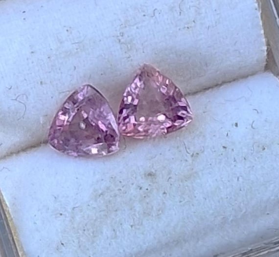 Pink Sapphire 5MM Trilliant Pair September Birthstone for Earrings