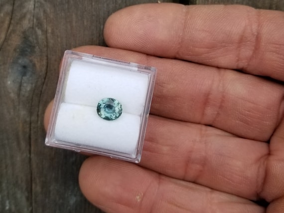Blue Green Sapphire 6.7x5.8 Oval September Gemstone