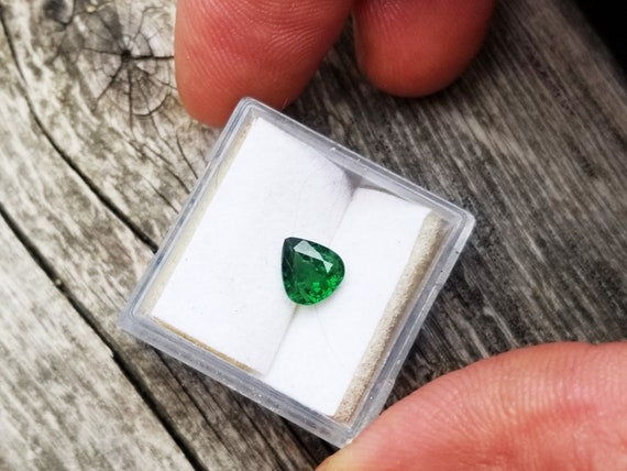 January Birthstone for Jewelry, Dark Green Garnet Tear Drop for Anniversary Gift