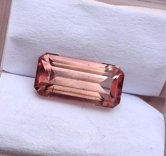 Pastel Pink Tourmaline 11x5.4 mm Emerald Cut Shape October Birthstone
