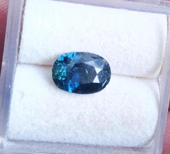Natural Blue Green Peacock Sapphire Oval, September Gemstone