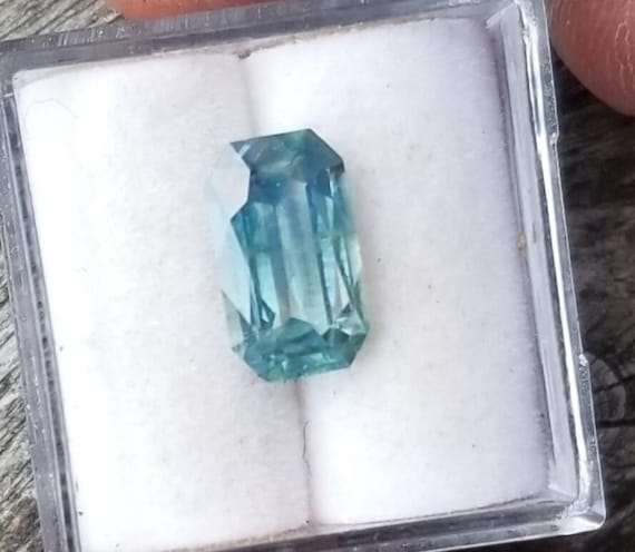 Natural Ceylon Teal Sapphire Emerald Cut Shape for Engagement Ring