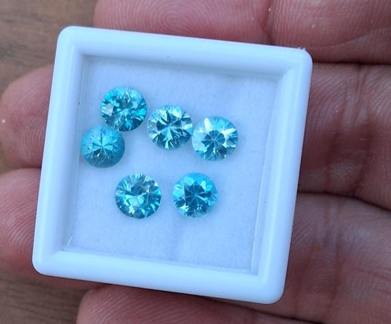 Natural Blue Zircon 5.3 MM Round December Birthstone