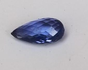 Zafiro azul de talla briolette, joya de aniversario, 9,2 x 4,6 mm