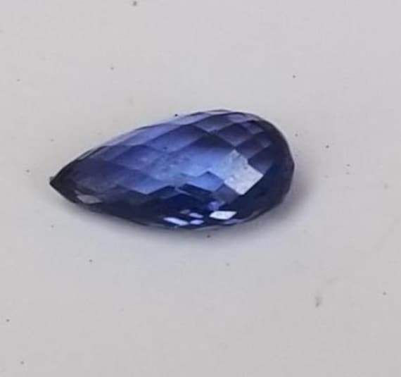 Briolette Blue Sapphire September Gemstone for Custom Jewelry Pendant Gift for Her Anniversary , Free Shipping