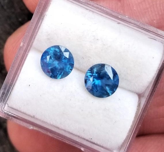 Blue Sapphire 5.9MM Round for Earrings
