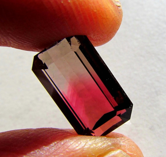 Natural Bicolor Tourmaline for Jewelry October Birthstone Gift for Her Birthday 10.70cts Emerald Cut Multicolor Tourmaline