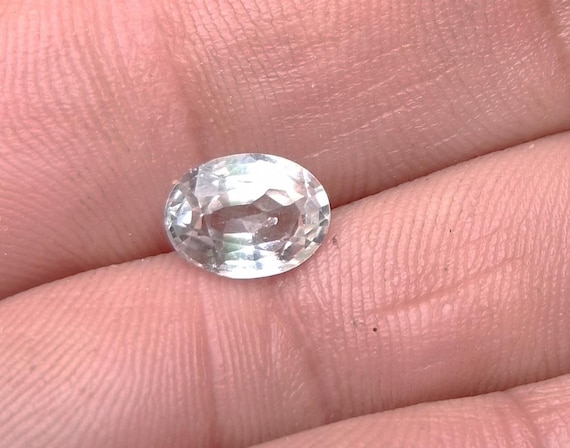 White Sapphire Oval Calibrated Size for Jewelry, September Gemstone for Engagement Ring
