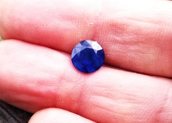 Blue Sapphire 8 MM Round Calibrated Gemstone for Engagement Ring, September Velvet Blue Sapphire for Jewelry, Free Shipping to North America