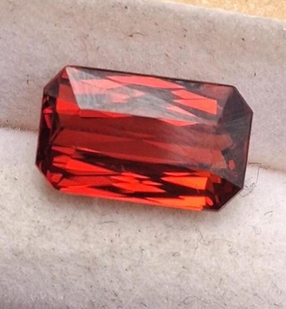 Spessartite Garnet January Birthstone, 5.35 Carats Radiant Cut Garnet