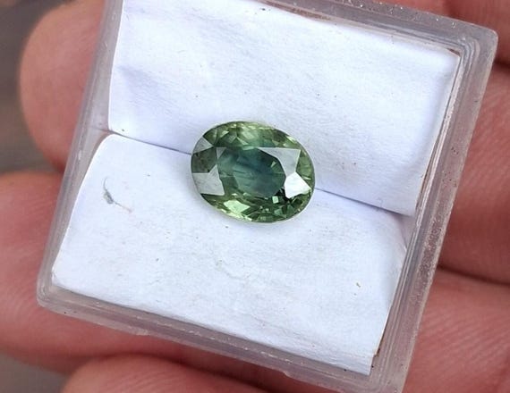 Ceylon Green Sapphire Calibrated Size 8x6mm Oval September Birthstone