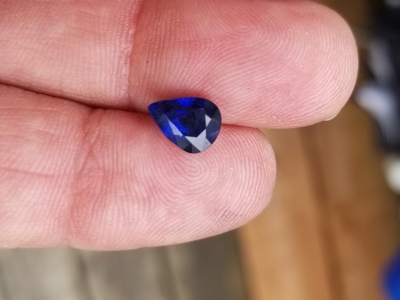 Velvet Blue Sapphire 8.6x6.5mm Pear Shape 2.05 Cts September Birthstone