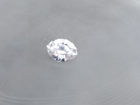 Unique September Gemstone Gift for her Wedding Anniversary White Sapphire 8.5x6.4mm Fancy Cut