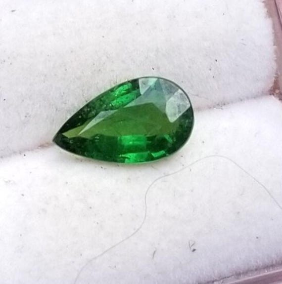 Pear Shape Tsavorite January Birthstone, Natural Dark Green Garnet Tear Drop Shape