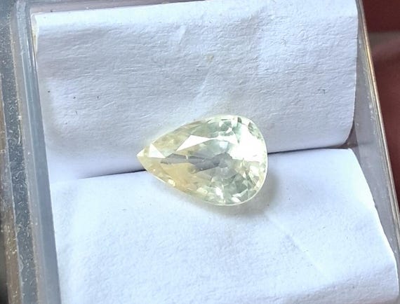 Ceylon Yellow Sapphire  8.3x5.7 MM Pear Shape September Gemstone