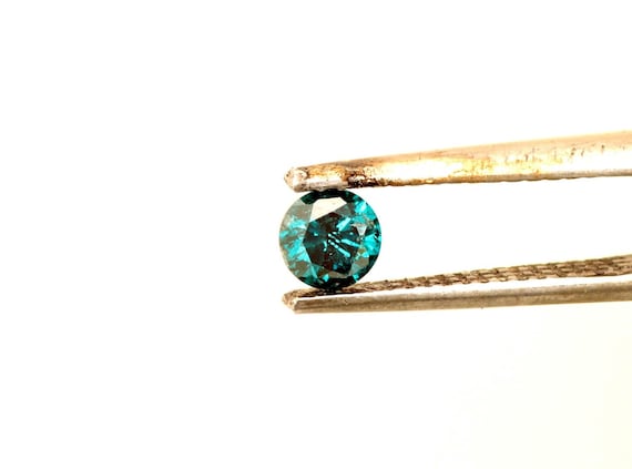 Round Blue Green Diamond April Birthstone for Diamond Engagement ring
