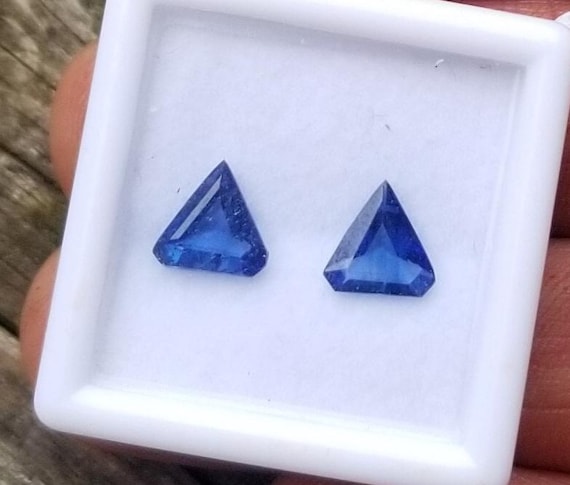 Blue Sapphire Pair for Earrings, Natural Ceylon Sapphires