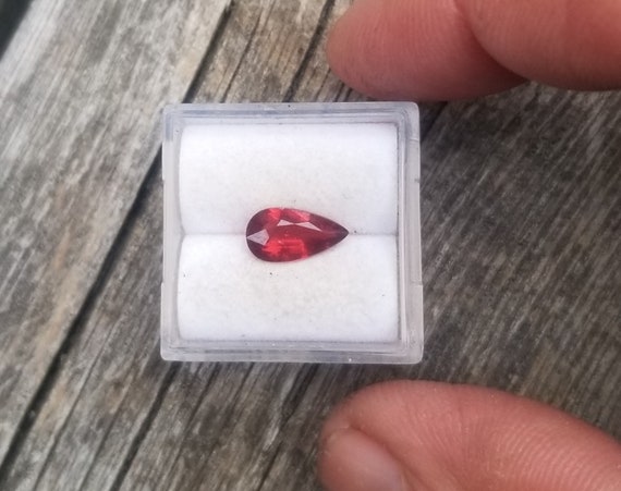 Red Magenta Ruby Pear Shape for Engagement Ring, July Birthstone for Special Anniversary Jewelry Gift, Free Shipping to United States
