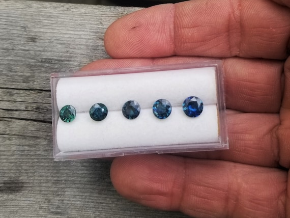 Ceylon Round Blue Green Sapphire Parcel 3.97 Cts