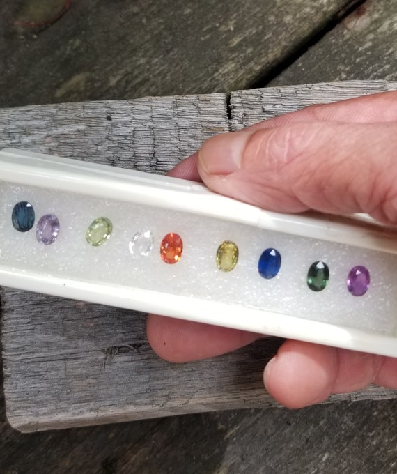 Sapphire Parcel 7x5mm Oval Total Weight 8.77 Carats, Blue, Yellow, White, Green, Orange, Purple Sapphires for Jewelry Gift
