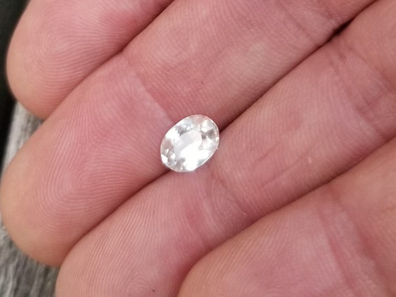 Oval White Sapphire for Jewelry, September Gemstone for Engagement Ring for Her Wedding