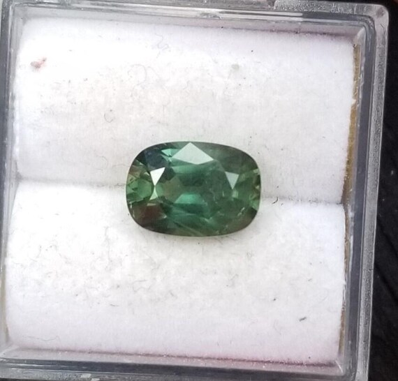 Ceylon Green Sapphire 8.4x6 MM Cushion 2.01 Cts