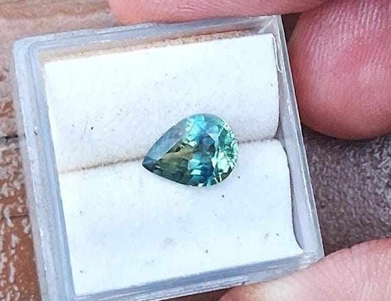 Teal Blue Green Sapphire Pear Shape September Birthstone
