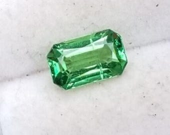 Emerald Cut Tsavorite Garnet, Green January Birthstone, 1.32 ct