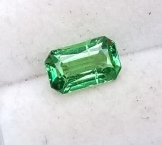 Natural Green Garnet Emerald Cut Shape, January Birthstone for Custom Jewelry