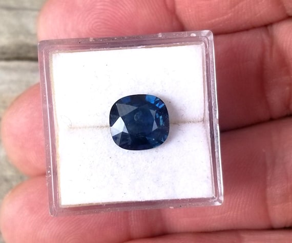 Indigo Blue Sapphire for Engagement Ring, September Birthstone Anniversary Gift for Her, Free Shipping to United States