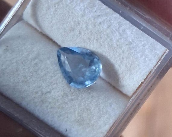 Natural Ice Blue Sapphire Pear Shape for Anniversary Jewelry