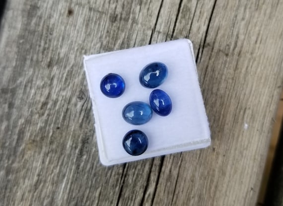 Blue Sapphire Cabochons for Jewelry, September Birthstone for Anniversary Gift, Sapphire Cabochon for Pendant, Earrings and Ring