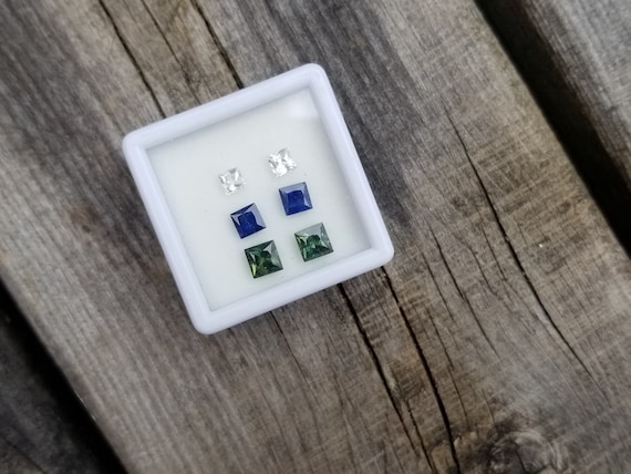 Princess Cut Sapphire Parcel for Earrings