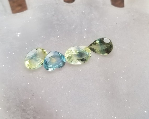 Ceylon Parti Color Sapphire  for Jewelry Making, Unique Natural Sapphires for Gemstone Collectors, Pear , Heart, Oval Shape for Jewelry