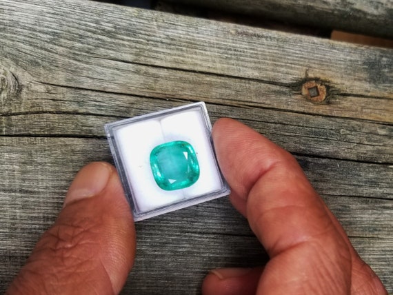May Gemstone Gift Emerald for Engagement Ring 12x11 MM Cushion Cut May Gemstone for her Anniversary